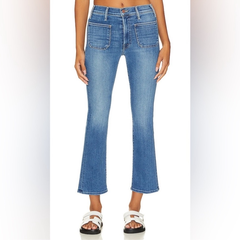 MOTHER The Patch Pocket Insider Ankle Jeans Happy Pill Wash Sz 30